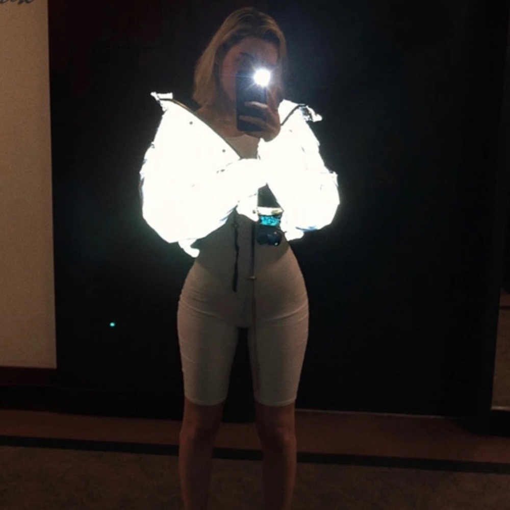 Reflective crop jacket ... super cute with sweats